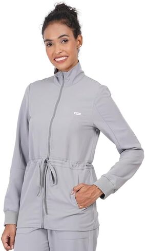MIKAL Premium Super Soft Four Way Stretch Anti-Wrinkle Regular Fit Scrub/Jacket for Women- Medical/Doctor/Health Care Uniform in Saudi Arabia