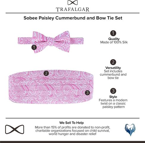 Trafalgar Men's Sobee Paisley Cummerbund and Bow Tie Set in Saudi Arabia