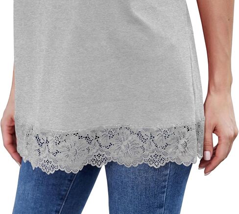 TAIPOVE Camisole Tops for Women Long Lace Cami Cotton Adjustable Strap Tank Top Extender Layering Square Neck 2 Packs in Saudi Arabia