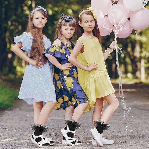 3 Pairs Girls Ruffle Socks, Ruffle Socks Woman, Girls Dress Socks Bulky Princess Dress Socks, Cute Cotton Socks in Saudi Arabia
