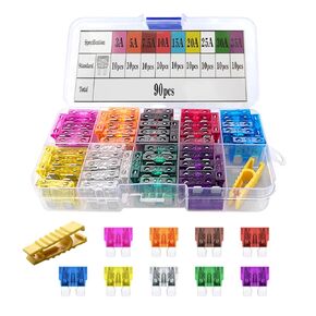 Car Fuse Assortment Kit, 195 PCS Blade Automotive Fuse, Standard/Low Profile Mini/Mini Size (3A/ 5A/ 7.5A/ 10A/ 15A/ 20A/ 25A/ 30A/ 35A), Replacement Fuse for Car/RV/Truck/Motorcycle/Boat