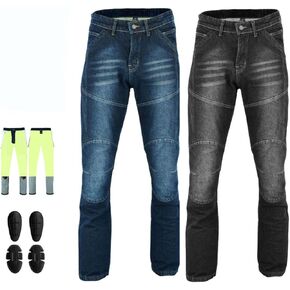 Motorcycle Denim Jeans Pants Lined with Aramid Fiber Reinforced Hip and Knee Safety with CE Removable Armor
