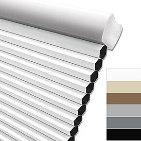 Keego Cellular Shades الستائر اللاسلكية اللاسلكية الستائر الخلوية للنوافذ الداخلية (بيضاء ، 46 "W × 64" H)