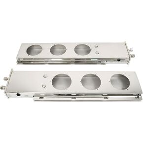 WFLNHB 1 Pair 30 Stainless Steel Mud Flap Hanger w/Light Cutouts Loaded 2 1/2 Pattern Replacement for Semi Trucks