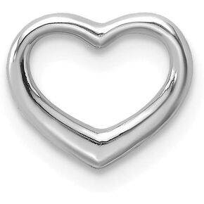 10K White Gold Small Charm Pendant, Mini Floating Heart, 2-D, Textured Back
