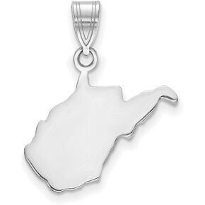 Solid 925 Sterling Silver WV State State Charm Charm Bail فقط