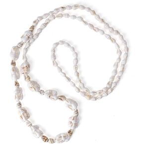 Kelitch Long Shell Pearl Necklace Conch Shell Netclace Handmade Natural Seashell Netclaces