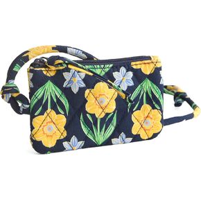 Vera Bradley Premium Cotton zip Card Bagouch Lanyard ، النرجس البري