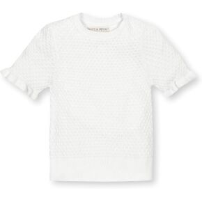Hope & Henry Girls' Short Sleeve Sweater Top