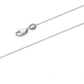 14k Yellow OR White OR Rose Gold Solid 1mm Box Link Chain Necklace with Lobster Claw Clasp, Ideal GIfts for Women or Men