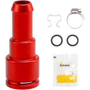 Upgraded Aluminum Coolant Hose Connector 5/8in Heater Tube x 5/8in Coolant Hose Heater Core Coolant Hose Connector with Clamp Compatible with Chevy Cadillac GMC Ford Lincoln Replace# 15119175