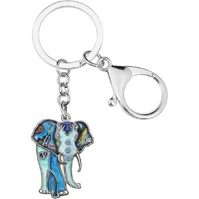 Creative Jungle Elephant Keychain Car Key Handbag Accessories Enamel Alloy Chain Keyring Gifts for Women Girls Charms