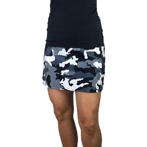 Black & Gray Camouflage Camo Slim Golf Skort - تنورة تنس - مصنوعة في الولايات المتحدة الأمريكية