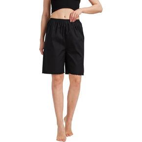 Women Cotton Half Slip Pettipants for Under Dress with Lace Trim Victorian Pajama Pants with Lining