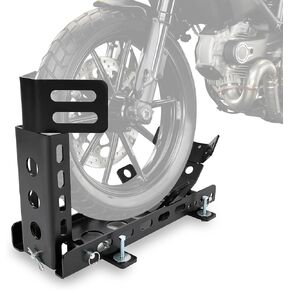 KUAFU Motorcycle Wheel Chock Stand 3000 LBS Adjustable Heavy Duty Fit for 14"-22“ Wheels Motorbikes for Trailer Garage Truck Stand Stable Tubes Crusier Sports Dirt Bike