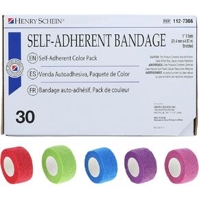 Premium Self-Adherent Bandage Wrap – 1" x 5 Yards, Assorted Colors – Box of 30 Rolls – Flexible, Non-Woven Fabric, Non-Sterile, Latex-Based Wrap for Wound Care & Light Compression