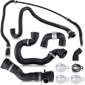 AUTOKAY Radiator Hose Coolant Water Hose Pipe Set Fits for BMW N51B30A Engine 335i 135i 335xi 335i xDrive X6 2008-2019 X5 2007-2019, Replace OE 17127575428 17127575429 17128616548 17127600131