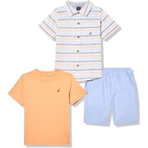Nautica Boys 3pc Shirt Short Set