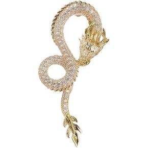 Rhinestone Dragon Punk Brooch Sparkling for Men نساء شخصية boutonniere corsage لحقبة القبعة بدلة التعادل الإكسسوارات دبابيس طوق الأزياء المجوهرات القوطية القوطية للجنسين