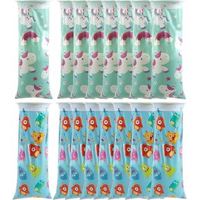 16 Pcs Kids Vomit Bags Disposable Emesis Bags 1500ml,Puke Bags Vomit Bags Disposable for Car,Barf Bags Disposable Car Kids(Pony marine animal style)