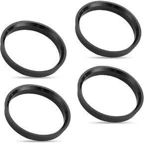 QODOLSI 4 PCS Car Hub Center Ring, 73.1mm-60.1mm Waterproof Anti-Stretch Gap Filling and Vibration Elimination Car Hub Shaft Center Seal Ring Accessories, for Most Small Passenger Cars (Black)