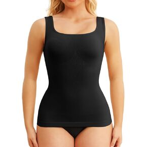 Shapewear Tops for Women Tummy Control Square Neck Body Shaper Belly Compression Slim Tank Top Camisole