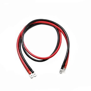 6 AWG Battery Cables, 6 Gauge Battery Power Inverter Cable with 5/16 Inch Ring Terminals for Solar, RV, Auto, Marine, Car, Boat, Motorcycle - 2 PCS (Black + Red)-12 INCH