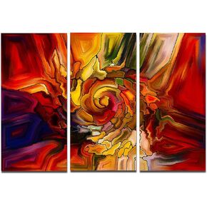 أوهام تصميم من الزجاج المعدني الجدار المعدني Art-MT6041-36x28 3 لوحات ، 36 × 28 في