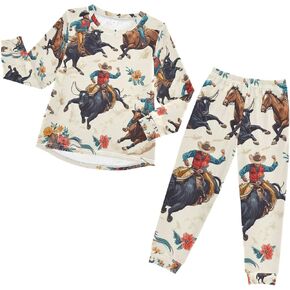 Pajama Set, PJ Sets Para Niños Long Sleeve 2-Piece Sleepwear 3-8 Years