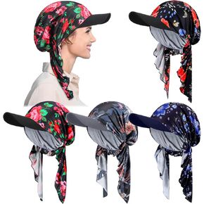 4 Pcs Summer Chemo Headwear for Women Breathable Cancer Hats with Scarf Chemo Baseball Caps Cancer Headwrap Cover Hats Turbines for Patients Women Hair Loss