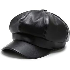 نساء Pu Leather Plain 8 لوحة مثمنة القبعة البريطانية الفنان الفنان الرسام كاب بويتر