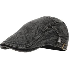 Denim Newsboy Cap Adjustable Ivy Flat Cap Gatsby Cabbie Driving Hat for Men Women