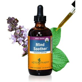Herb Pharm Organic Mind Soother Kava Supplement with Holy Basil: Support Calm & Relaxation, Stabilizing Support for Nervous System, Soothing Kava Extract & Lavender Flower, Vegan, Gluten-Free, 4 Oz