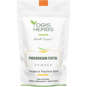 Poovarasam Pattai Powder – Herbal Thespesia Populnea Bark – 100% Natural & Pure (3.5 oz.)