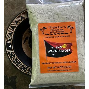 Tikaram's Kava Powder - Premium Papua New Guinea (PNG) Waka, 1/2 Pound (8oz), Fiji Market Wholesale LLC