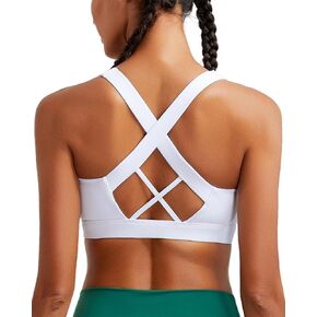 الجري صدرية رياضية للنساء للنساء الدعم العالي ، Criss-Cross Back يركضون كأسًا شاملاً عالي التأثير على حمالات الصدر للنساء