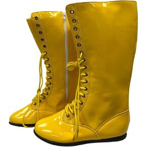 Yellow Adult Wrestling Boots-Adult Medium
