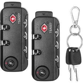 2 PCS TSA Approved Combination Lock, Suitable for Luggage,Backpacks, Handbags TSA Lock, Secure Travel Luggage Locks TSA Approved, with 2PCS Spare TSA-007 Key
