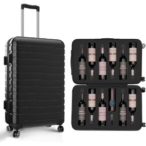 Wine Suitcase For Airplanes 12 Bottle Capacity | TSA Approved Wine Suitcase Lock + Under 50 LB Checkin Weight | Perfect Wine Luggage For Airplane Travel | Ridge Products Wine Suitcase