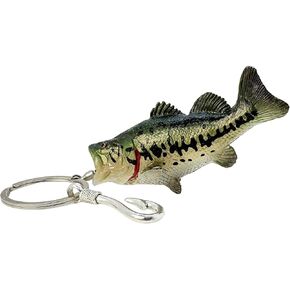 Bass Fishing Keychain Gifts, Bass Fish Key Chain For Men, Cool Fishing Keychain Stuff Funny For Fishing Lovers Fisherman For Dad Boyfriends Stocking Stuffers Birthday Christmas Animal Accessories