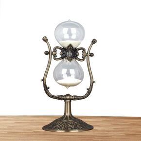 Hourglass Timer, 15 Minutes Embossed Golden Hourglass Timer,Used for Vintage Home Decoration, Office/Desk Decoration, Kitchen Wedding Gifts (P1-G42U-8VJR)