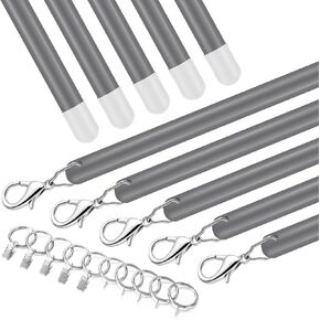 Shimeyao 10 Pack 46 بوصة الستار الستار السحب سحب القسمة قضيب سحب أبيض متعدد الألياف الألياف الزجاجية الستائر العصا