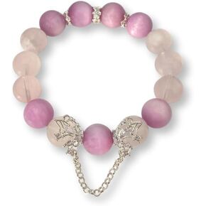 Amethyst & White Phantom Reversible Energy Bracelet for Spiritual Protection & Fashion Bracelet| Elegant Good Luck Charm Bracelet