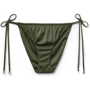 Woman's String Swimsuit Bottom Shiny Satin