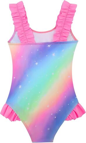 XiaoMoSha Girls One Piece Swimsuit Ruffled Straps Bathing Suits Summer Swim Suit Quick Dry Beach Swimwear for Kids 3-10 Years in Saudi Arabia