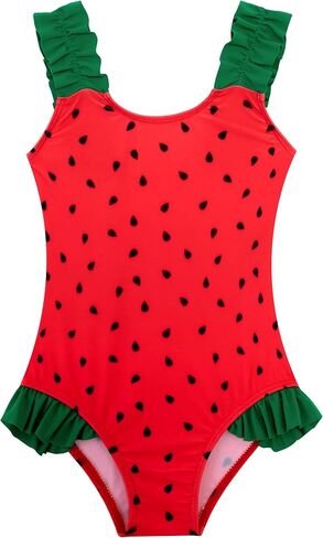 XiaoMoSha Girls One Piece Swimsuit Ruffled Straps Bathing Suits Summer Swim Suit Quick Dry Beach Swimwear for Kids 3-10 Years in Saudi Arabia