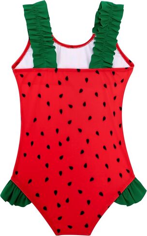 XiaoMoSha Girls One Piece Swimsuit Ruffled Straps Bathing Suits Summer Swim Suit Quick Dry Beach Swimwear for Kids 3-10 Years in Saudi Arabia