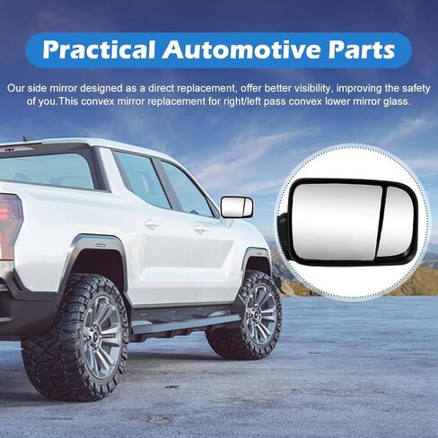 68067730AA Ram Passenger Right Side Lower Mirror Glass Replacement for 2010-2020 Dodge Ram, 1500 2500 3500 4500 5500 Towing Mirror Model, Right Pass Convex Lower Accessories Glass with Removal Tool in Kuwait