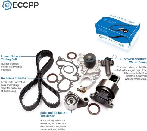مجموعة حزام توقيت ECCPP مع مضخة المياه متوافقة مع 1993 1994 1995 لـ Toyota for 4Runner 1993 1994 1995 for Toyota Pickup 1993 1994 for Toyota T100 TS26240 ITM240 in Kuwait