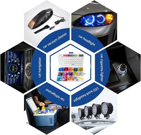 Car Fuse Assortment Kit, 195 PCS Blade Automotive Fuse, Standard/Low Profile Mini/Mini Size (3A/ 5A/ 7.5A/ 10A/ 15A/ 20A/ 25A/ 30A/ 35A), Replacement Fuse for Car/RV/Truck/Motorcycle/Boat in Kuwait